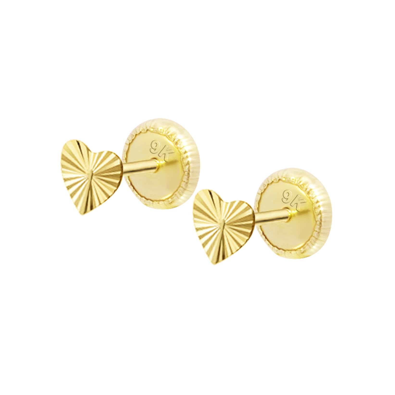 TIME ROAD Ohrringe Baby Mädchen de Gold 9K HIN00010/4 | Herz-Ohrringe 4 mm, Kinder 3, 6, 12 a 24 Monate, Ideal als Geschenk zur Geburt, Taufe oder Geburtstag