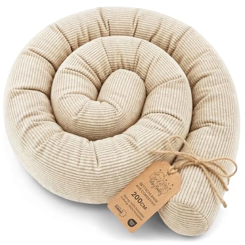 Totsy Baby Seitenschläferkissen Bettschlange Body Pillow 200 cm Cordstoff - Kopfkissen lang Bettrolâ€¦ – Vignette