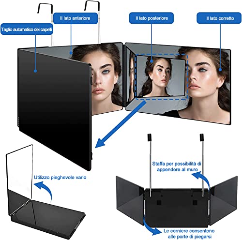 Specchio 360 Gradi,Magsellsky per Tagliare Capelli...