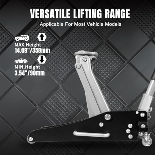 Torin TAM815016L Hydraulic Low Profile Aluminum and Steel Racing Floor Jack with Dual Piston Quick Lift Pump, 1.5 Ton (3,000 lb) Capacity, Black by Torin - Image 2