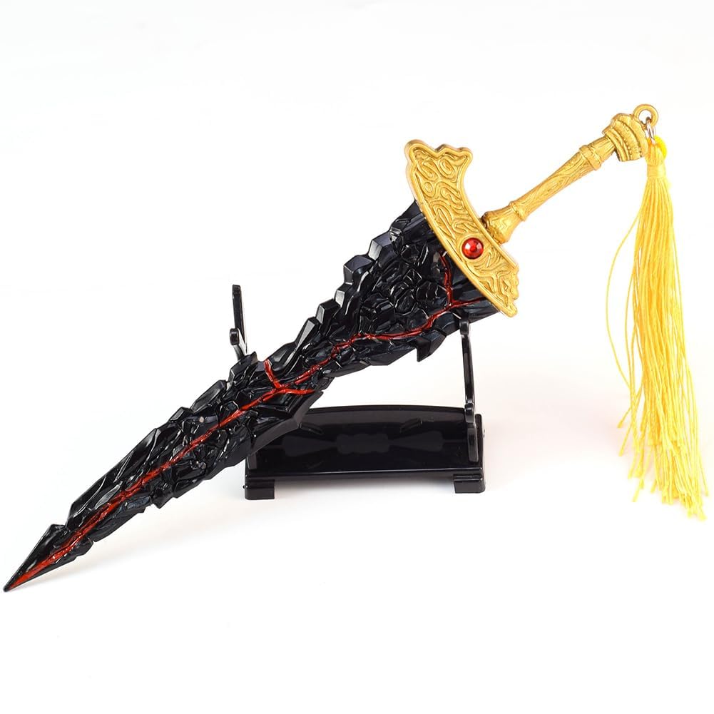 VNVFJKLO Game prop model, Model 8.7In/22Cm All-Metal Collectible Sword with Display Stand Game Mini Desk Decor