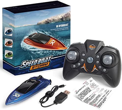 Fanomini RC Boat for Kids 2.4GHz 8 km/h High Speed RC Boat Electric Racing Boat Waterproof 500mAh USB Rechargeable RC Boat Toy Ship Summer Water Toy Gift for Kids Adults