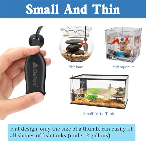 DaToo Super Mini Aquarium Heater 6 Watts Small Fish Tank Flat Heater 6W with Free Thermometer Strip Submersible Slim Betta Heater for Up to 2 Gallon Desktop Aquariums by DaToo - Image 5