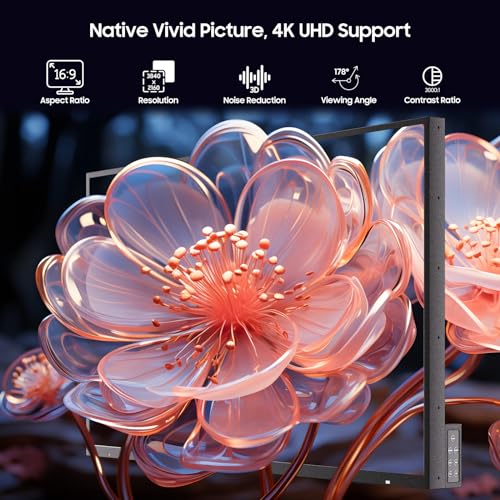 SYLVOX Outdoor TV 43 Pulgadas, 4K UHD QLED TV para Exteriores, 2000 Nits Google TV, Dolby Atmos, DVB-C/T2/S2, HEVC, IP55 Televisor de Exterior Resistente al Aguapara Jardín, Terraza, Piscina y Locales