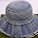 BLUEGLORY Fashion Cotton Denim Distressed Bucket Hat, Sun Hat, Hat for Men and Women (BLU27)