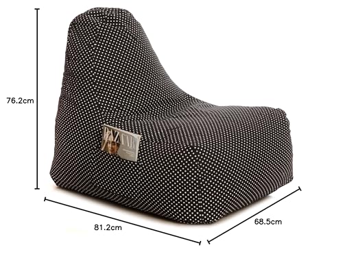 Image of Style Homez Hackey Cotton Canvas Polka Dots Printed Bean Bag XXL Size Filled with Beans Fillers