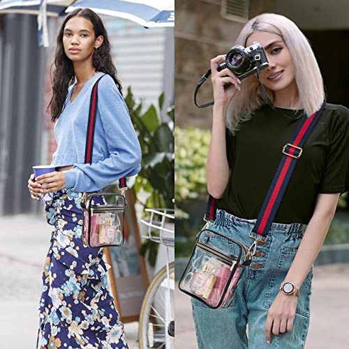 Clear Crossbody Bag Stadium Approved,Adjustable Shoulder Strap Clear Crossbody Purse for Concerts,Sports Events2