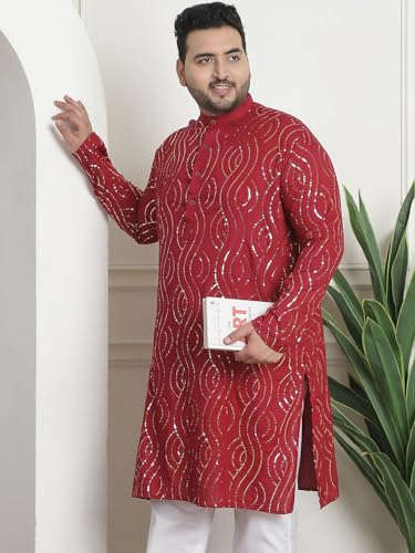 Image of SOJANYA(Since 1958 Cotton Regular Fit Plus Size Ethnic Long Kurta for Navratri & Indian Festivals