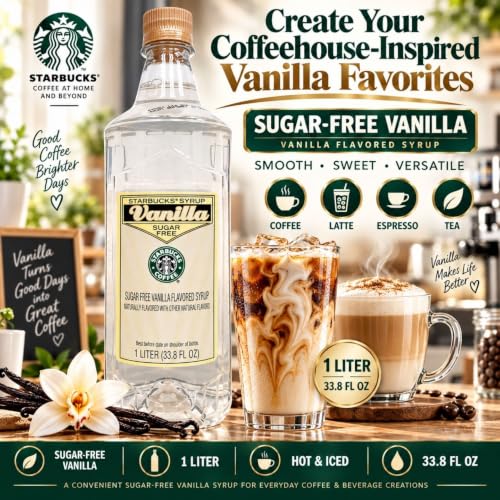 Starbucks Sugar-Free Vanilla Syrup (1-L.) - image 8