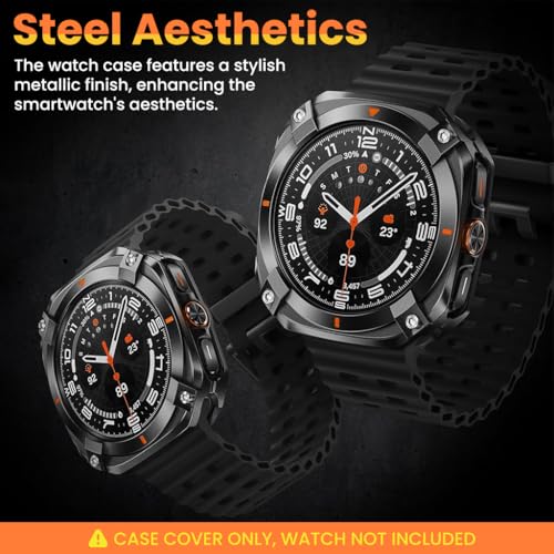 Image of ZORBES Compatible with Samsung Ultra 47mm, Smartwatch Bumper Case Cover, Shockproof and Scratch-Resistant Armor, Protective Metallic Watch Case Cover