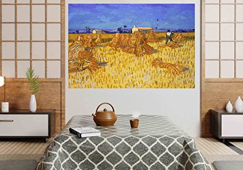Artley Prints Impression sur toile de récolte de maïs en Provence par Vincent Van Gogh | Décoration d'intérieur moderne images abstraites 101 x 76 cm – vue 5