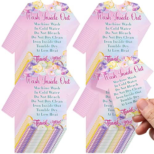 Sinmoe 300 Pieces T Shirt Washing Instructions Cards Customer Direction Shirt Care Wash Instructions Cards Small Business Supplies for Home Business Gifts