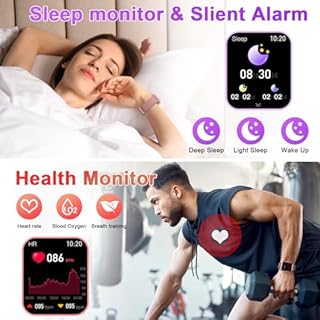 Smart Watch for Women Fitness Tracker: Rose Gold Bluetooth Make Answer Call Digital Mens Watches Waterproof Run Smartwatch Android Phone iPhone Samsung Compatible Sleep Heart Rate Monitor Pedometer