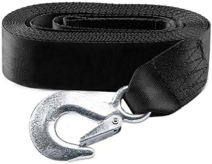 KONON Trailer Winch Strap 2" x 20' with Safety Snap Hook 10000 lbs for Towing Vehicles, Boats and Jet Ski | Polyester | Longer Warranty