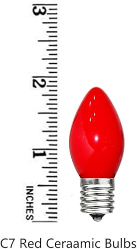 Vista 18 de GOOTHY Paquete de 25 bombillas de repuesto C7 multicolor de Navidad, bombillas de cerámica multicolor para Navidad, exteriores, patio