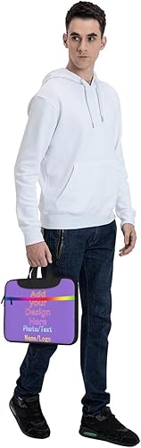 Miniatura 8 de Funda personalizada para laptop personalizada, añade tu foto, texto, maletines para portátil