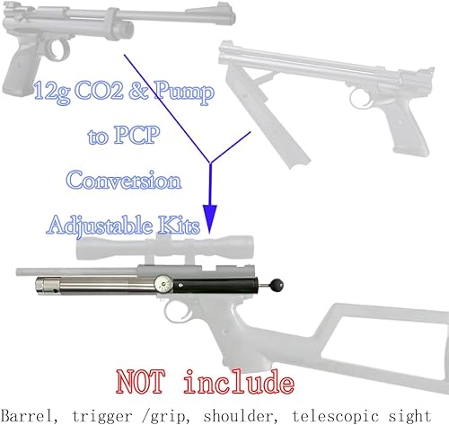 Miniatura 2 de Kit de conversión de alta presión ajustable/regulado de 0.42 oz de CO2 / bomba a PCP HPA para Crosman 2240 1377 1322 2250 2260 y barril más largo