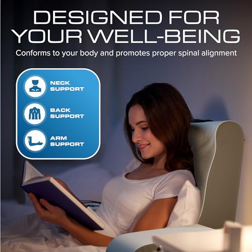 Kolbs Almofada de leitura | Suporte completo para conforto de espuma sólida | Travesseiro de costas