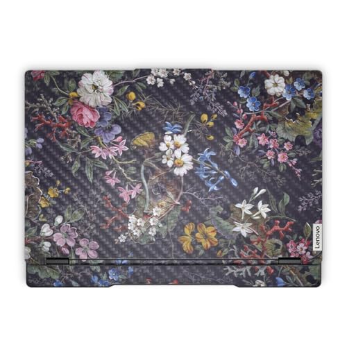 Carbon Fiber Laptop Skin Compatible with Lenovo Legion 5 Gaming Laptop (15IRX9) 2024 - Midnight Blossom - Premium 3M Vinyl Protective Wrap Decal Cover - Easy to Apply | Crafted in the USA