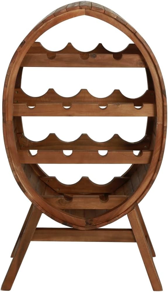 Acacia Wood Wine Rack – Liquor Bar Display, Bottles Shelf, Kitchen Tabletop Decor, 13 Bottle Storage Cabinet Stand