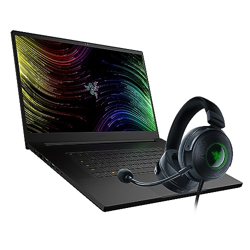Razer Blade 17-17.3 Inch Gaming Laptop with 240 Hz QHD Display (NVIDIA RTX 3060, Intel Core i7 12800H, 16GB DDR5 RAM, 1TB SSD, Vapor Chamber Cooling, Windows 11) + Kraken V3 Hypersense Black