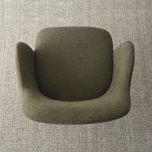 Image of Finch Fox Motel Luxurious Home Collection Upholstery Fabric Arm Dining Room Chairs in Olive Green Color with Black Metal Powder Coated Legs (Set of 2)