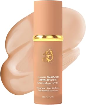 Color Changing Foundation for Mature Skin,4-in-1 Coverage Liquid Foundation with SPF 50, 12h Wear Waterproof Medium Spectrum Hydrating Concealer to Cover Fine Lines, Natural Finish Makeup Natural