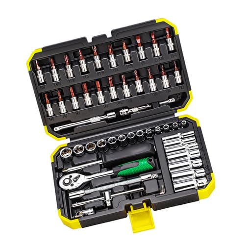 Essential 53-teiliges 1/4 Zoll Ratschen Steckschlüssel Set Für Die Kfz Reparatur Und Die Tägliche Wartung. Kfz Reparaturwerkzeug