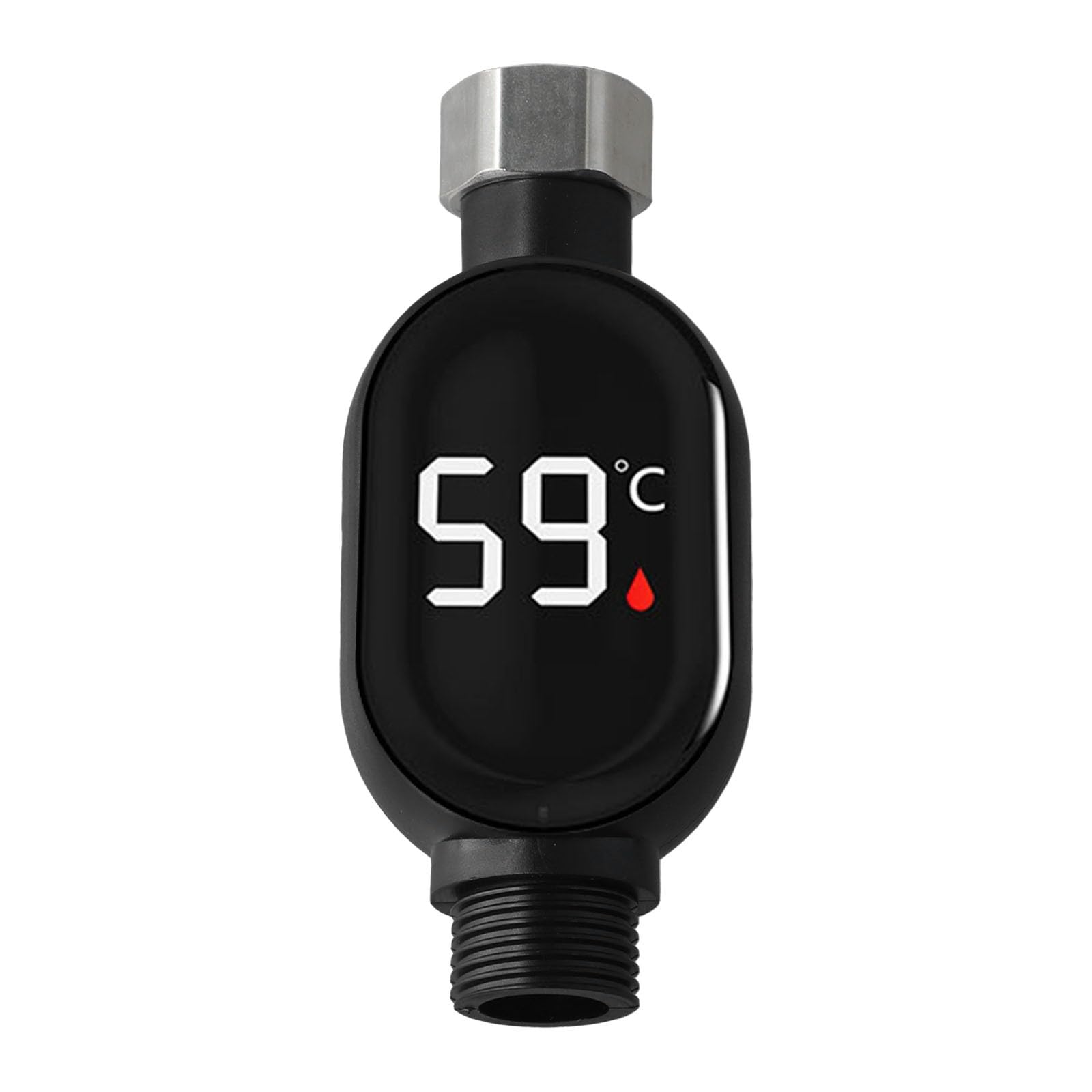 ZYWUOY Thermomètre de douche numérique, affichage de la température LED avec code couleur sécurité pour bain de bébé, adaptateur de robinet en acier inoxydable 304