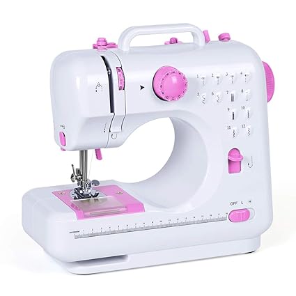 Swizmo Portable Sewing Machine for Beginners, Tradition Sewing Machine with 12 Built-in Stitches, Foot Pedal Overlock Household Sewing Tool,