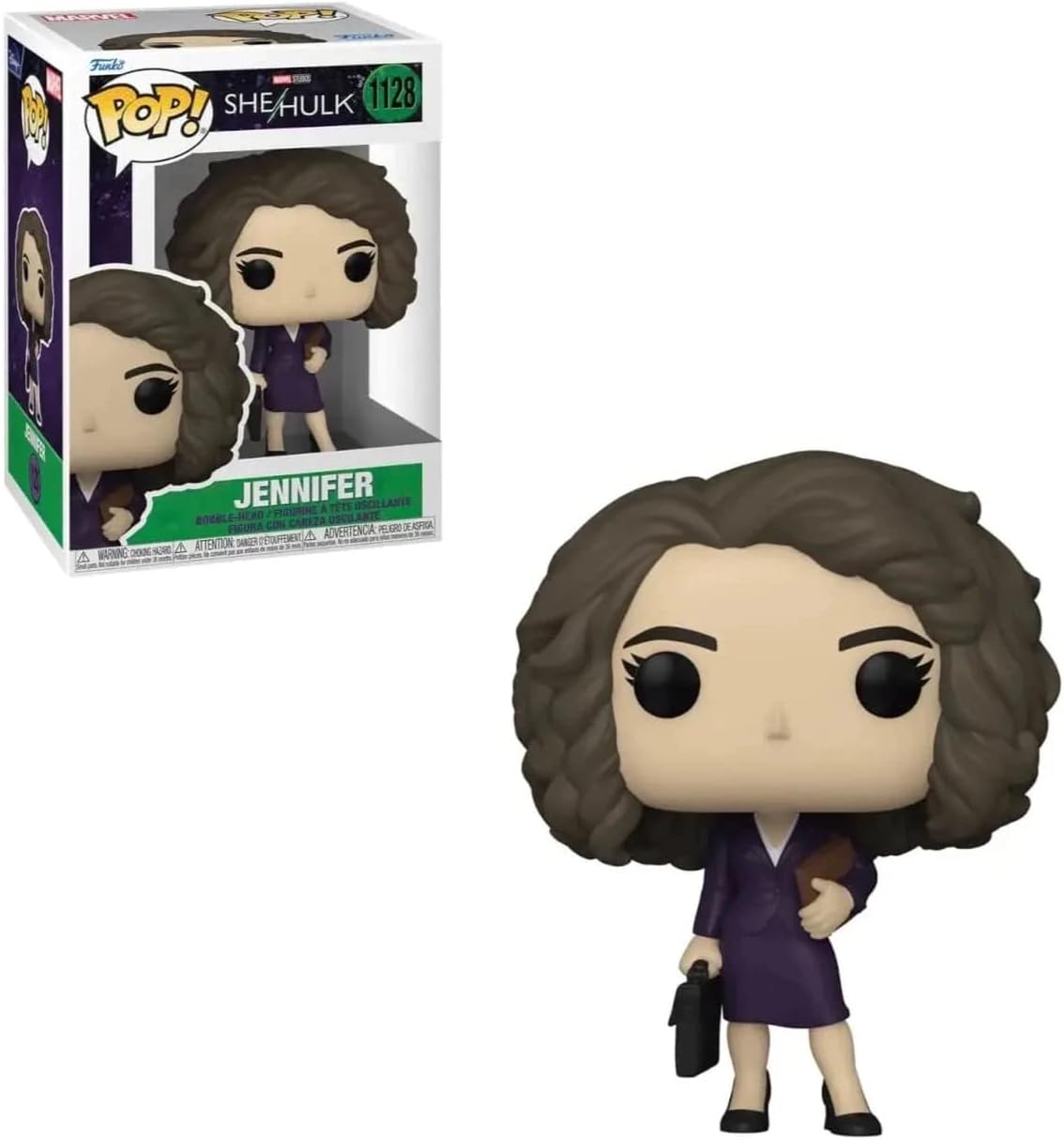 POP Marvel: [She Hulk] Attorney at Law - Jennifer Funko Vinyl Figure (Bundled with Compatible Box Protector Case), Multicolor, 3.75 inches