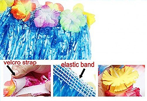JZK 8 Multicolor Hawaiian Silk Faux Floral Party Fancy Hula Skirt For Girls Women Hawaiian Luau Party Hawaii Party Supplies Party Accessory - Image 4