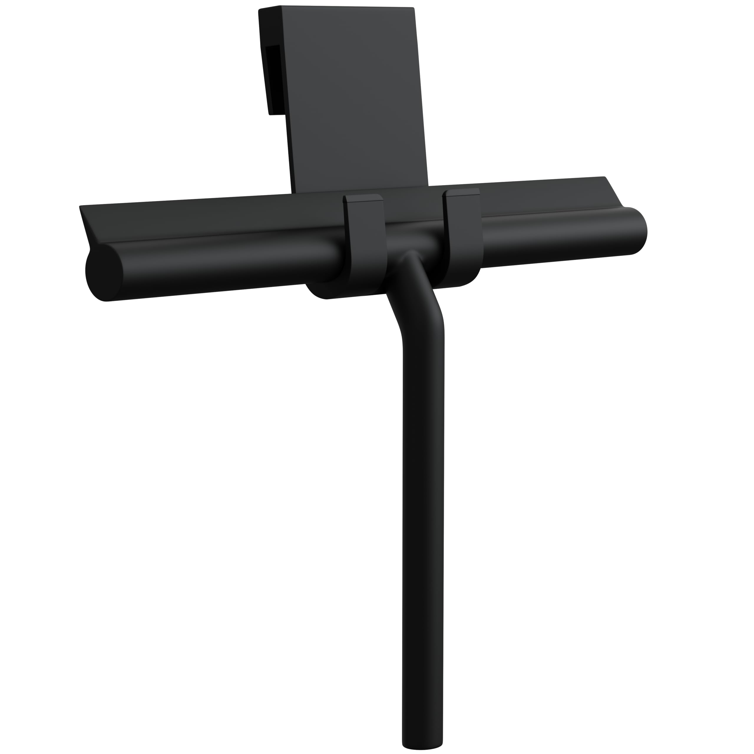 Limpiaparabrisas de Silicona (24 cm, Negro), Duradero con Gancho Colgante y núcleo de Acero Inoxidable, Extractor Universal Antideslizante para baño, Puerta de Cristal, Espejo, Azulejos (Negro)