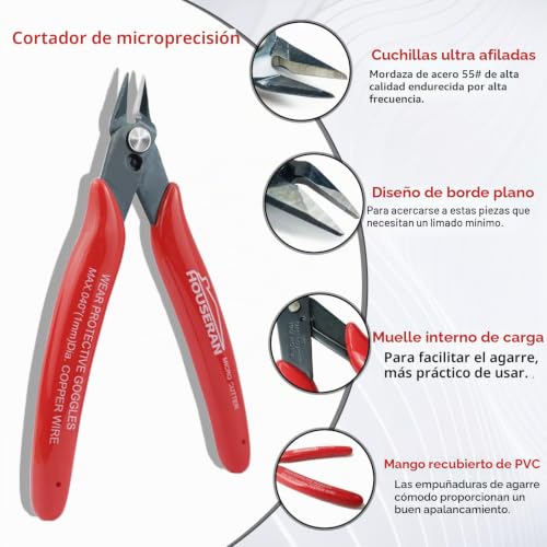 Alicates de corte de alambre que evitan deformaciones en modelismo y joyas 4