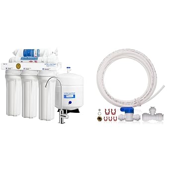 APEC Water Systems RO-90 Ultimate Series Top Tier Supreme Certified High Output 90 GPD Ultra Safe Reverse Osmosis Drinking Water Filter System, Chrome Faucet | ICEMAKER-KIT-38-14-RO-A Ice Maker Installation Kit