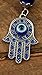 Nazareth Store Evil Eye Silver Hamsa Keychain Hand Fatima Protection Charm Key holder Good Luck Keychain - Amulet