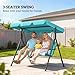Outsunny 3-Seat Outdoor Patio Swing Chair with Removable Cushion, Steel Frame Stand and Adjustable Tilt Canopy for Patio, Garden, Poolside, Balcony, Backyard, Green