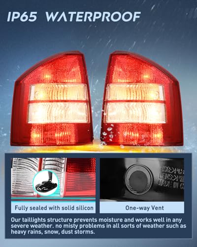Image of Nilight Taillight Assembly Compatible with 2007 2008 2009 2010 Jeep Compass
