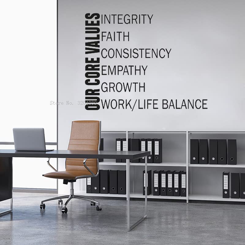 Gadgets Wrap Our Core Values Wall Sticker Office Teamwork Vinyl Decals Wall Decal Mural Vinyl Sticker (55cm x 69cm)