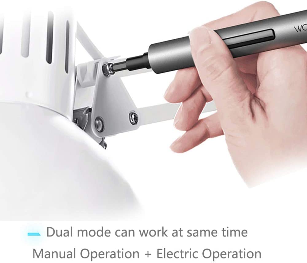 Cacciavite Avvitatore Elettrico Stick in Alluminio a Batteria con Corredo di 56 Punte di Precisione, Tascabile Formato Penna con LED sulla Punta