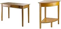 Vista 1 de Winsome Wood Studio Home Office, Honey Wood Corner Desk with Shelf, Honey, 20 inches