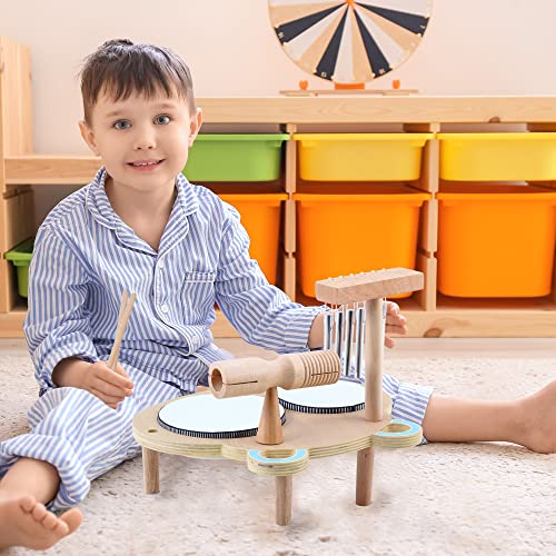 Ml.enjoy Drum Set For Toddlers Montessori Toys Musical Toys For Toddlers Kids Musical Instruments Sensory Toys Baby Drum Natural Wooden Baby Toy(Hippo Shape) #TOP2
