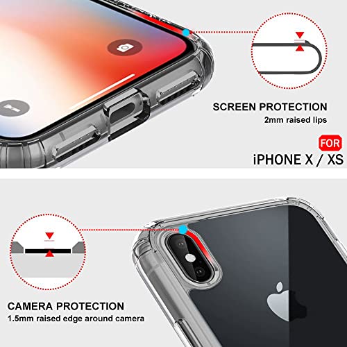 Image of TheGiftKart Ultra-Hybrid Crystal Clear Back Case Cover for iPhone X /XS | Shockproof Design | Hard Back Cover Case for iPhone X /XS (PC & TPU, Transparent)