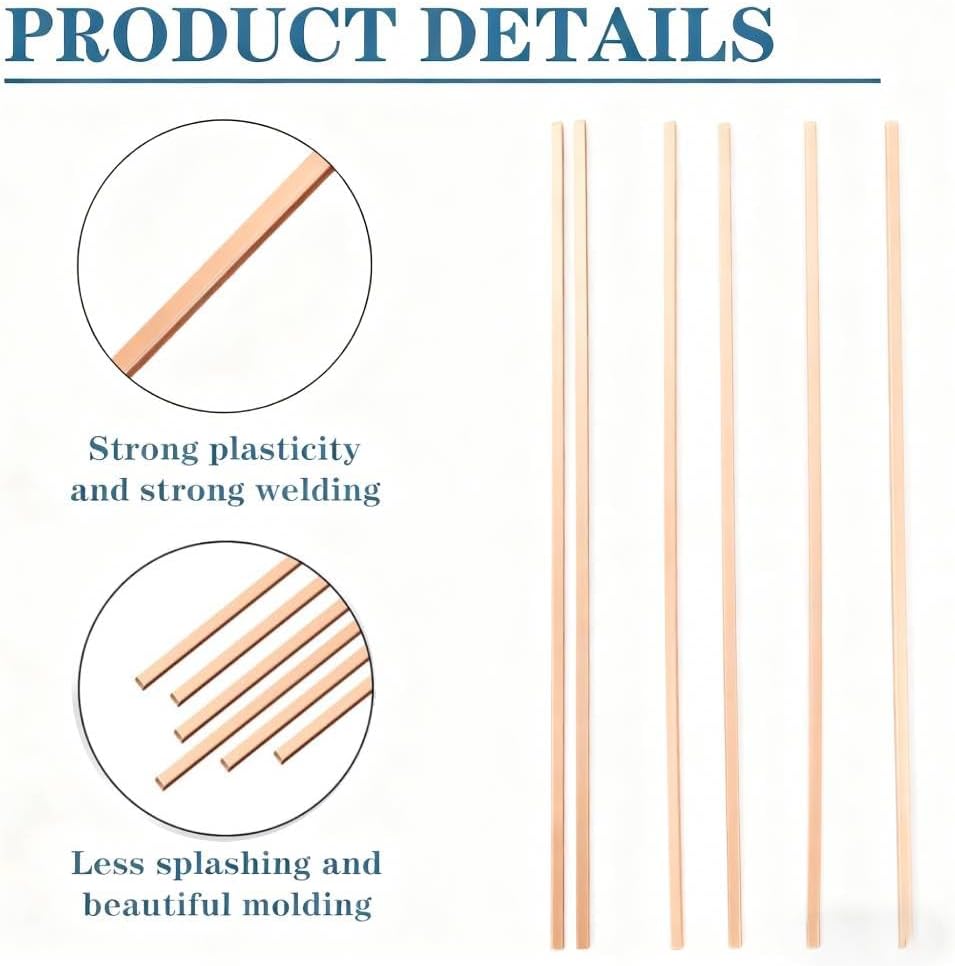 15% Silver Brazing Rods AWS BCuP-5, 30 Sticks Phos Copper Silver Solder Alloy Flat Welding Rods 0.050"x1/8"x10" for Air Conditioning, Refrigerator, HVAC and Plumbing Applications