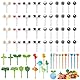 64 Stück Food Picks, Obstgabeln aus Kunststoff, Mini Augen Obst Gabel, Mini Gabel Piekser Fingerfood Picks Obst Gabeln Wiederverwendbar Obst Zahnstocher für Kuchen Desserts
