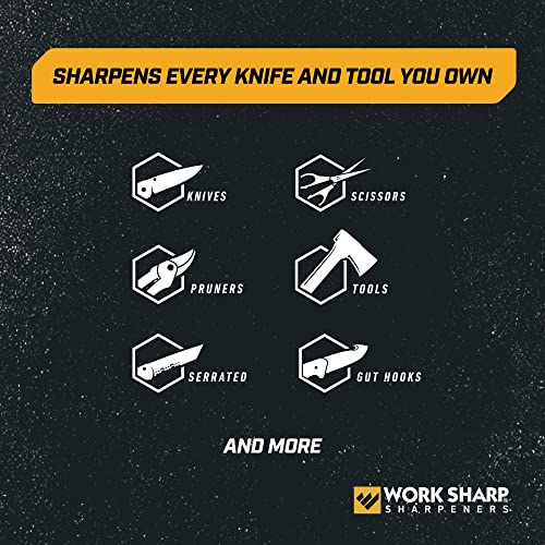 Work Sharp Knife & Tool Sharpener - Ken Onion Edition - Premium Knife Sharpening System - Serrated, Chef, Pocket Knives & Scissors