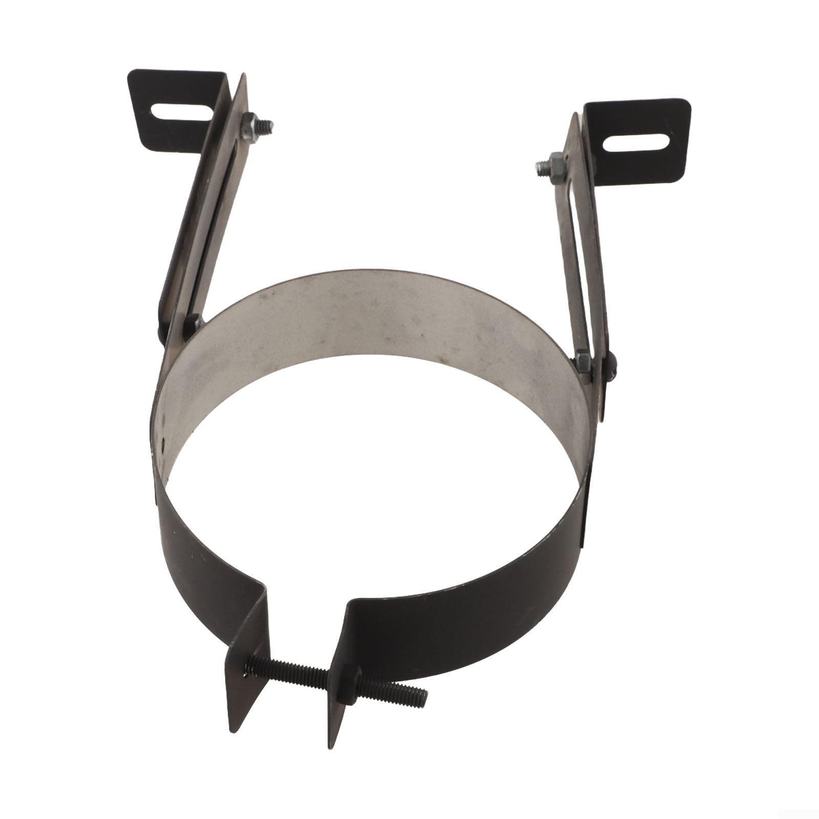 Black Stainless Steel Adjustable Wall Mount Chimney Pipe Bracket, 6 Inch / 150mm Stove Flue Pipe Fixing Support Holder Clip(12.5cm/4.92in)