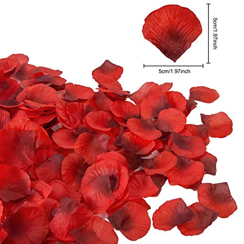 Attmu 3200 Pcs Artificial Rose Petals For Romantic Night, Fake Rose Flower Petals For Wedding, Party, Valentines Day Decorations For The Home (Dark Red) #TOP3