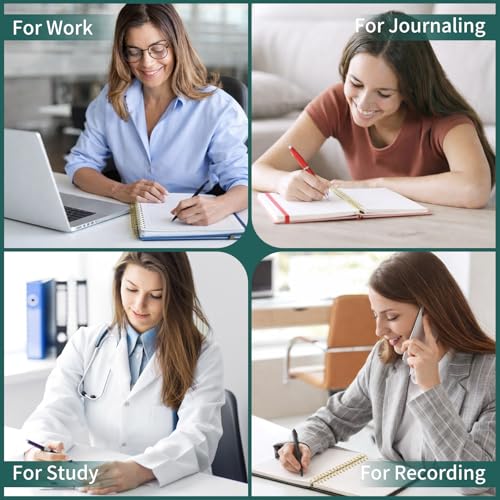 Image of Spiral Notebook - 8.5 x 10.98 Inch Large Hard Cover Notebook with Elastic Band & Pocket, 252 Pages, Lay Flat Wirebound Journal for Work, School, Planning & Note Taking Green