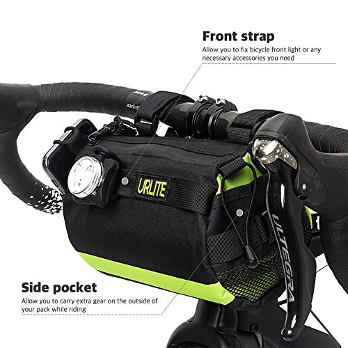 Urlite Adjustable And Removable Shoulder Strap Waterproof Bicycle Handlebar, Large-Capacity Front Pack For Road Bikes, Mountain Bikes And )Motorcycles… (Green) #TOP2